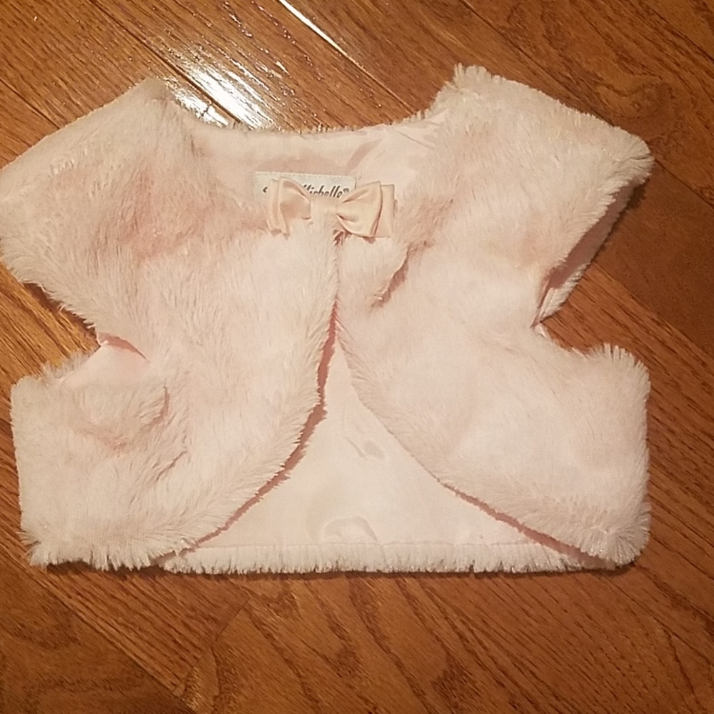 Pink furry bolero 3t